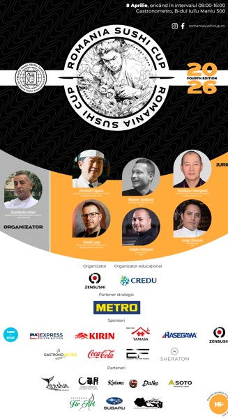 Romania Sushi Cup revine cu ediția a IV-a: un juriu de nivel mondial și un nou standard pentru arta sushi în România